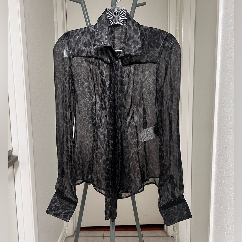 Authentic D&G Animal Print Metallic Sheen Blouse